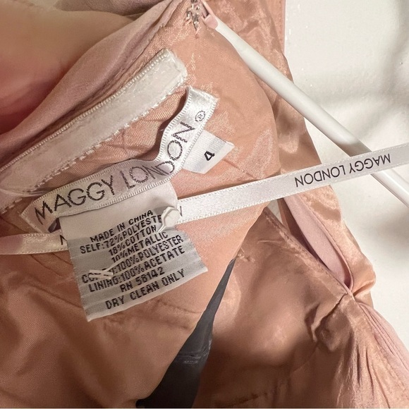 Maggy London Sheath Dress One Sleeve Pink Silver - Picture 9 of 12